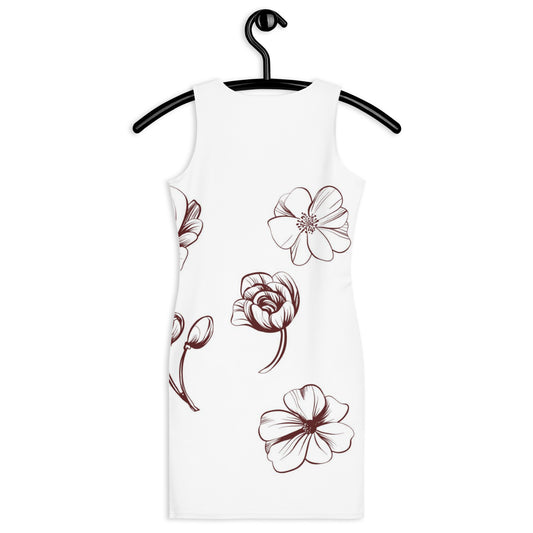 Vintage Detailed Flower Bodycon dress