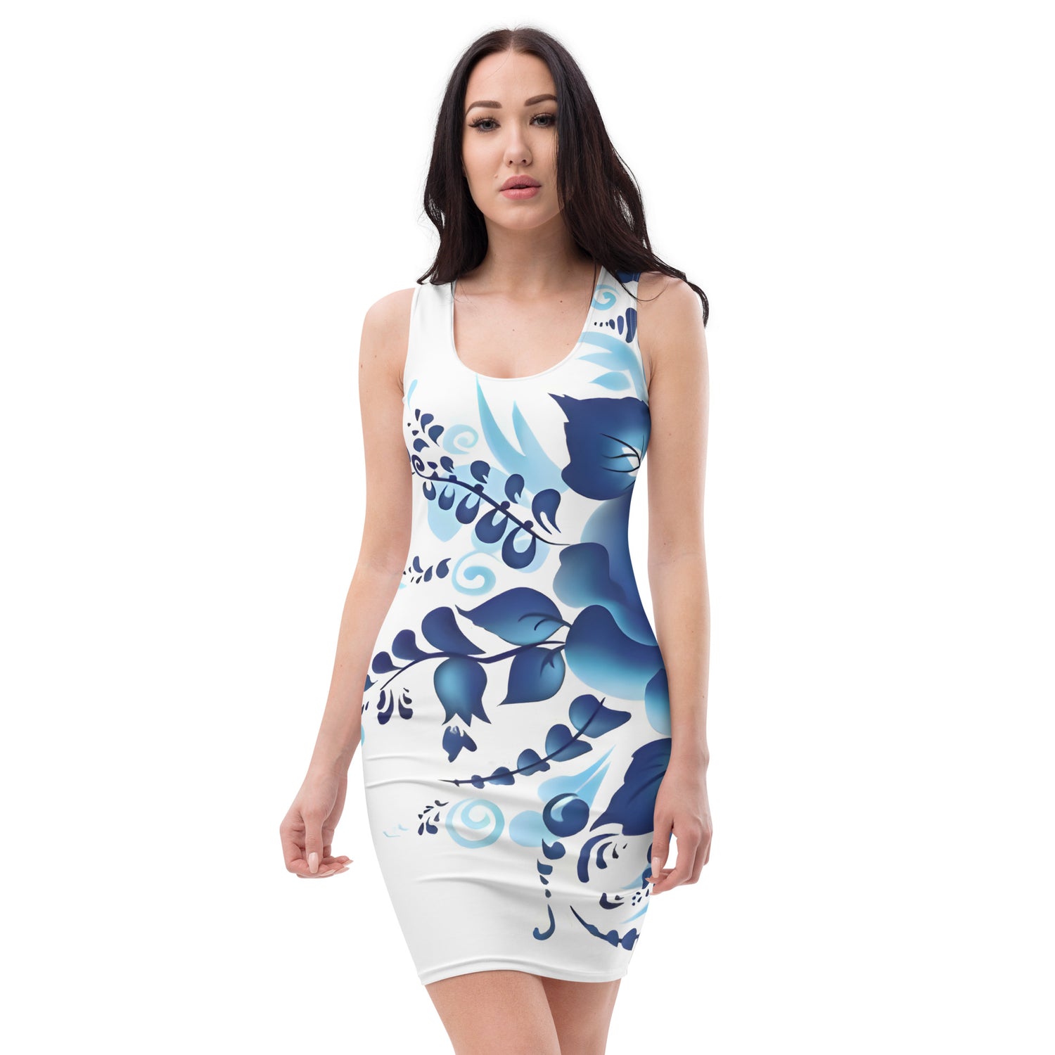 Blue Floral Bodycon dress