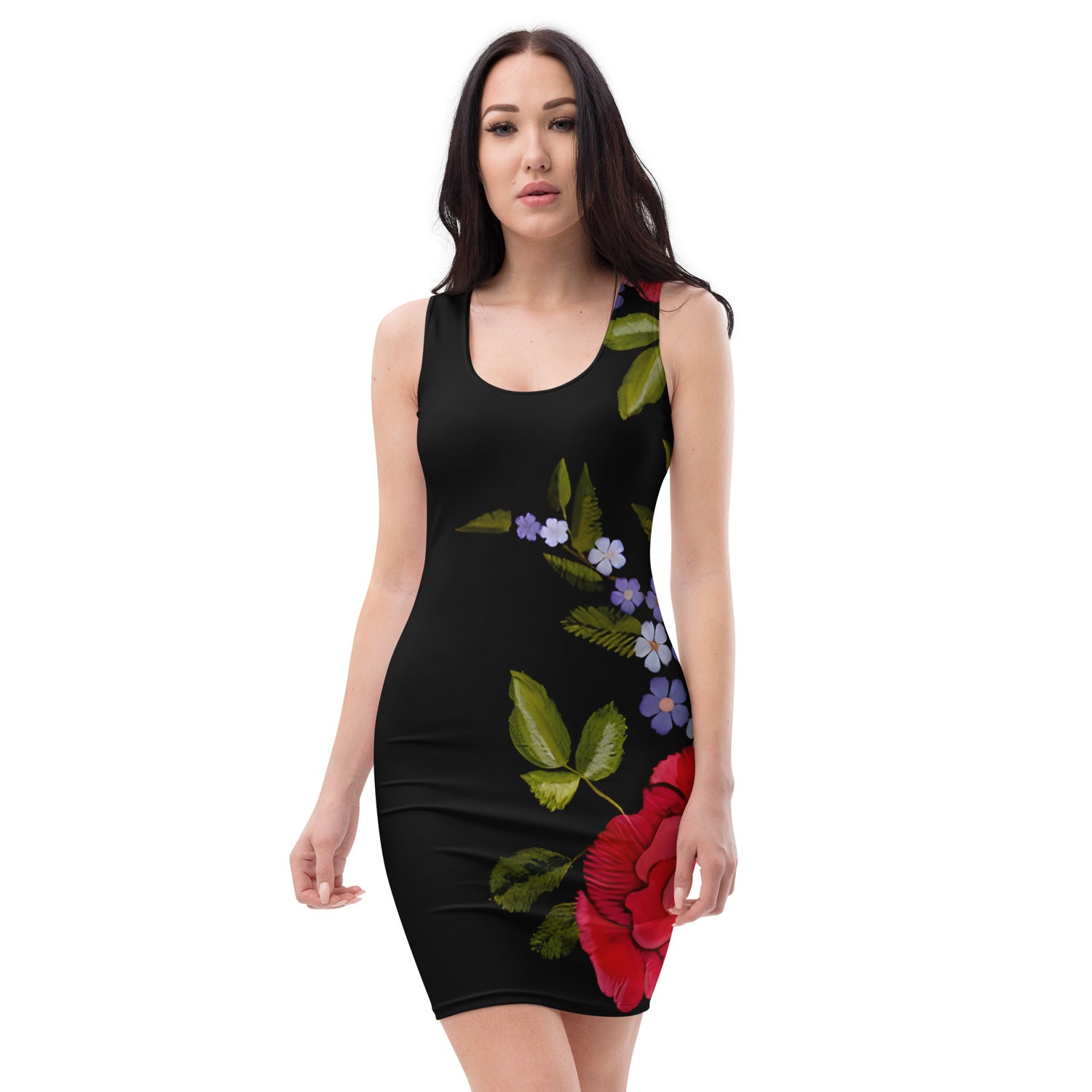 Black Rose Bodycon dress