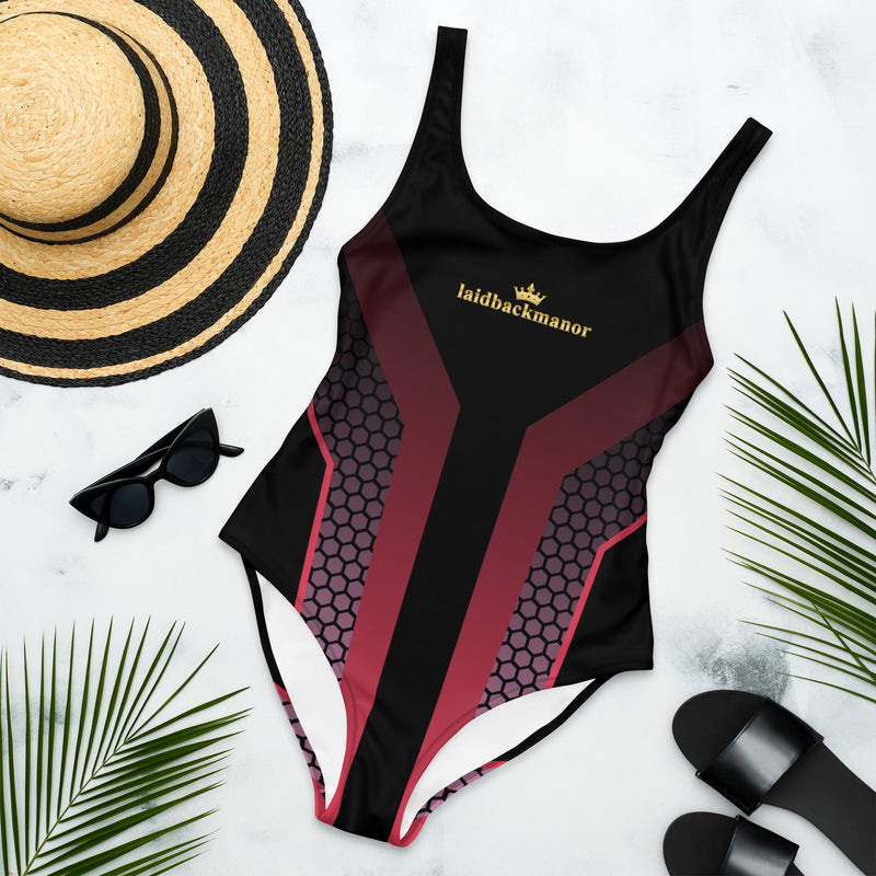 Red/Black One-Piece Swimsuit