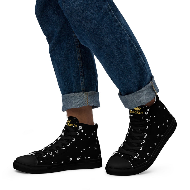 LBM Black Men’s high top canvas shoes