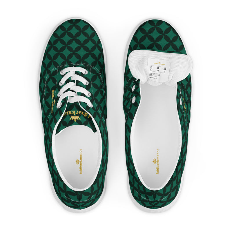 LBM Green/Black Men’s lace-up canvas shoes