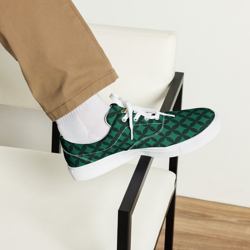 LBM Green/Black Men’s lace-up canvas shoes