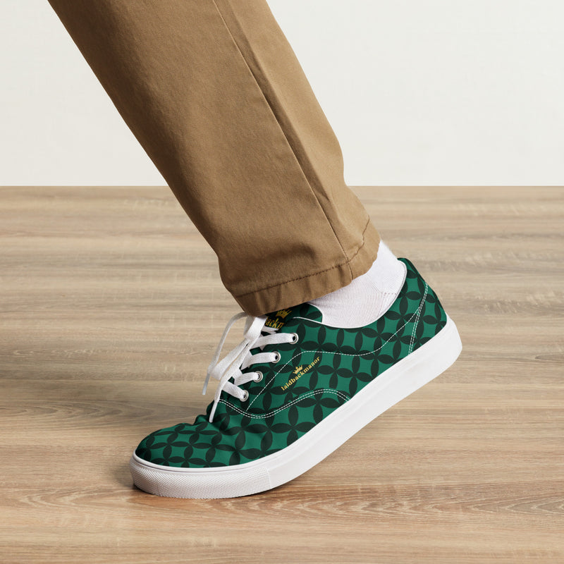 LBM Green/Black Men’s lace-up canvas shoes