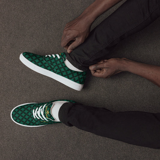 LBM Green/Black Men’s lace-up canvas shoes