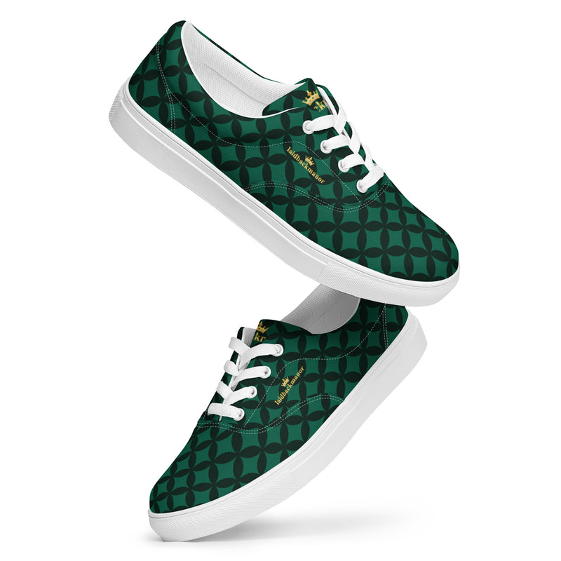 LBM Green/Black Men’s lace-up canvas shoes