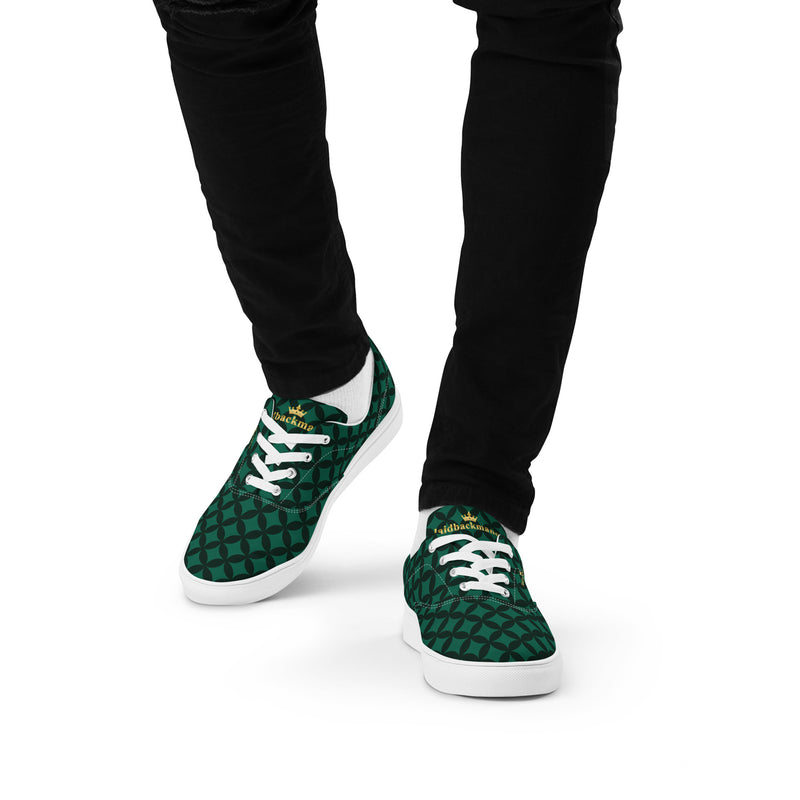 LBM Green/Black Men’s lace-up canvas shoes