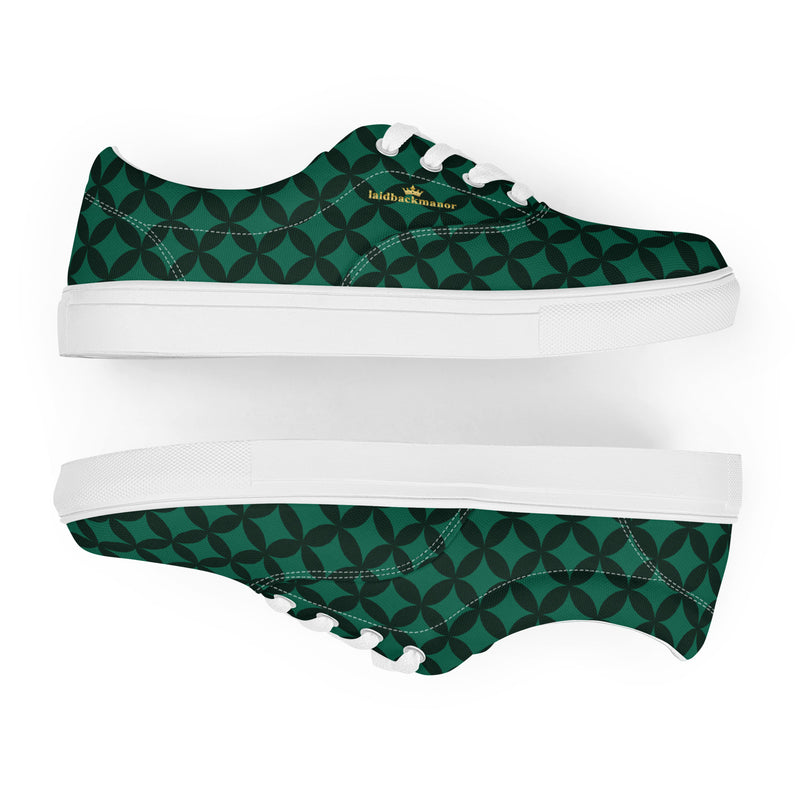 LBM Green/Black Men’s lace-up canvas shoes