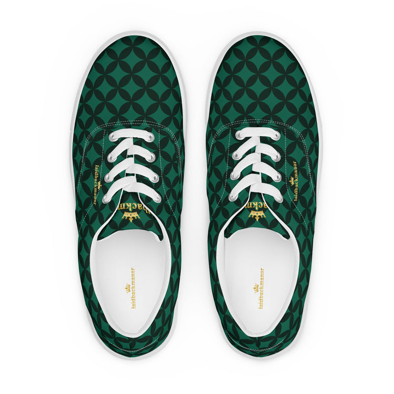 LBM Green/Black Men’s lace-up canvas shoes