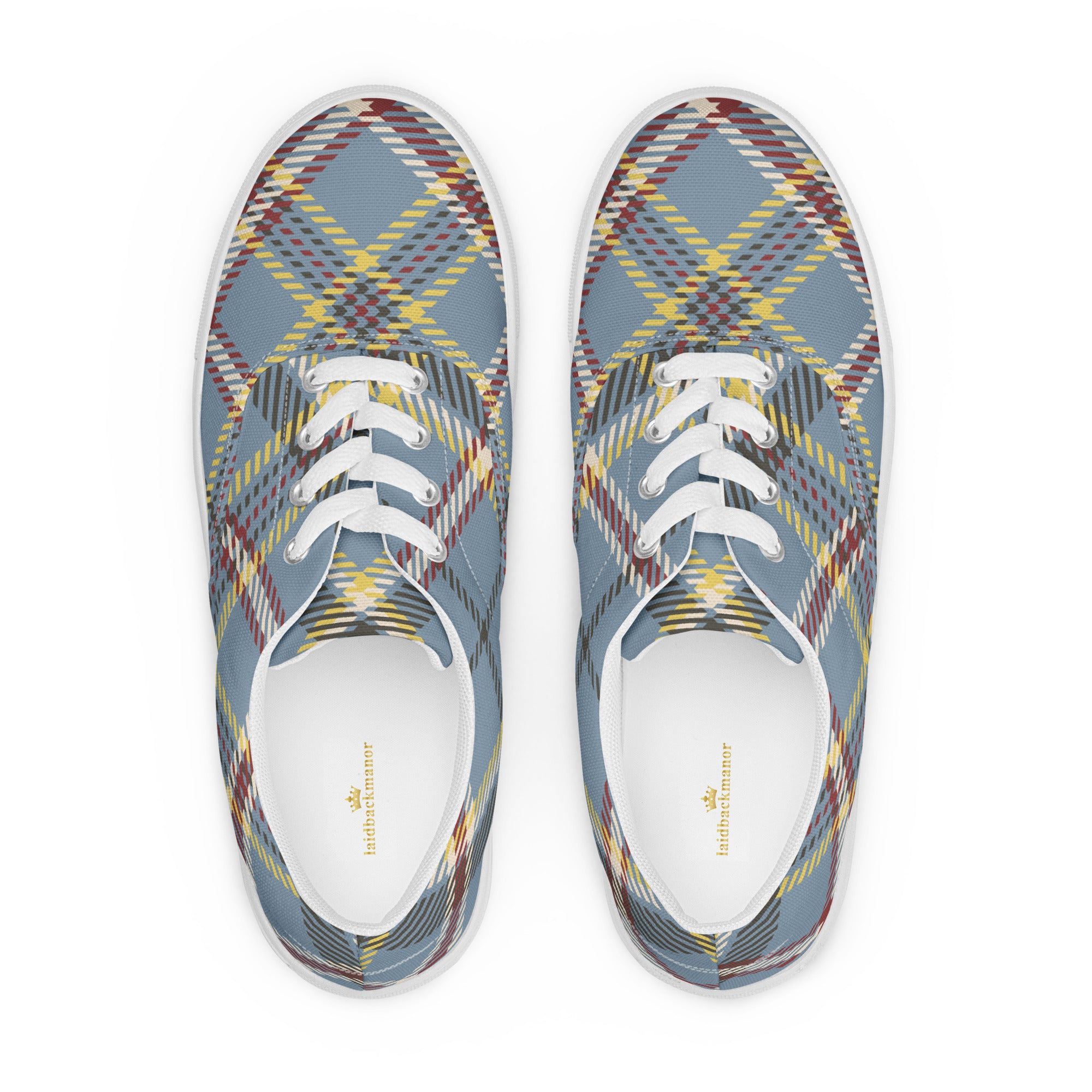 Tartan Men s lace up canvas shoes LBM Merch