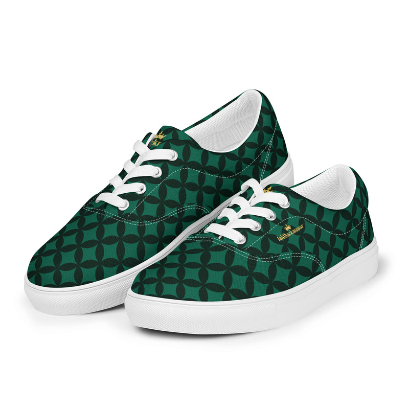 LBM Green/Black Men’s lace-up canvas shoes