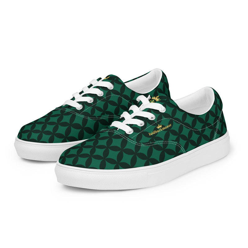 LBM Green/Black Men’s lace-up canvas shoes