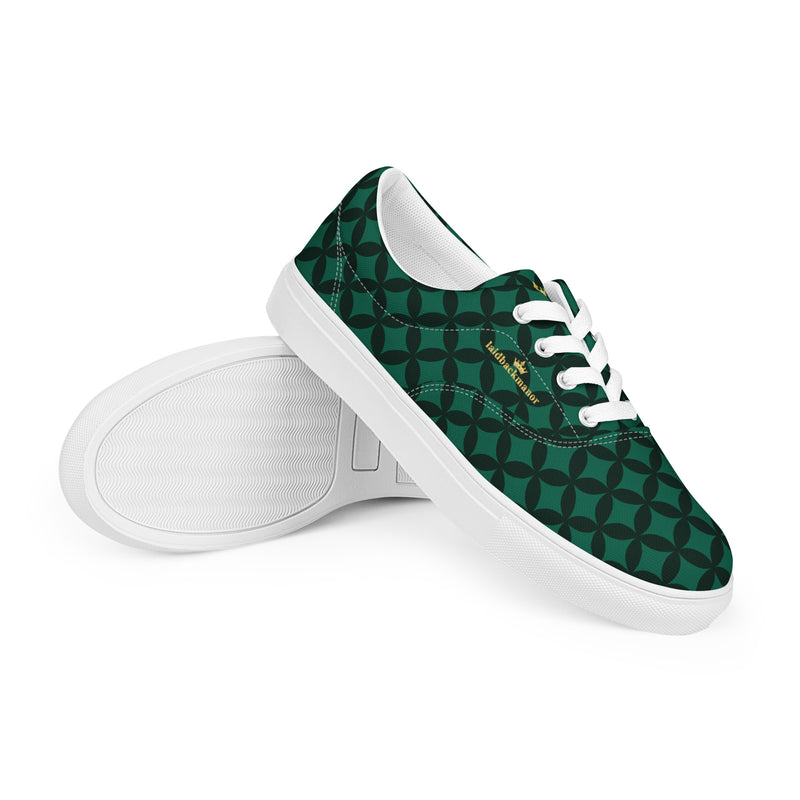 LBM Green/Black Men’s lace-up canvas shoes