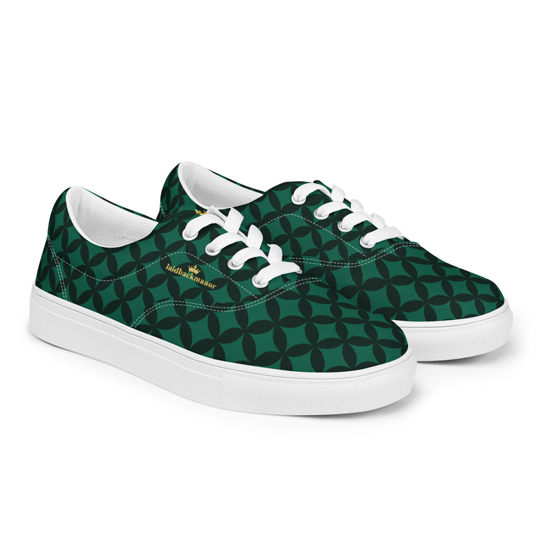 LBM Green/Black Men’s lace-up canvas shoes