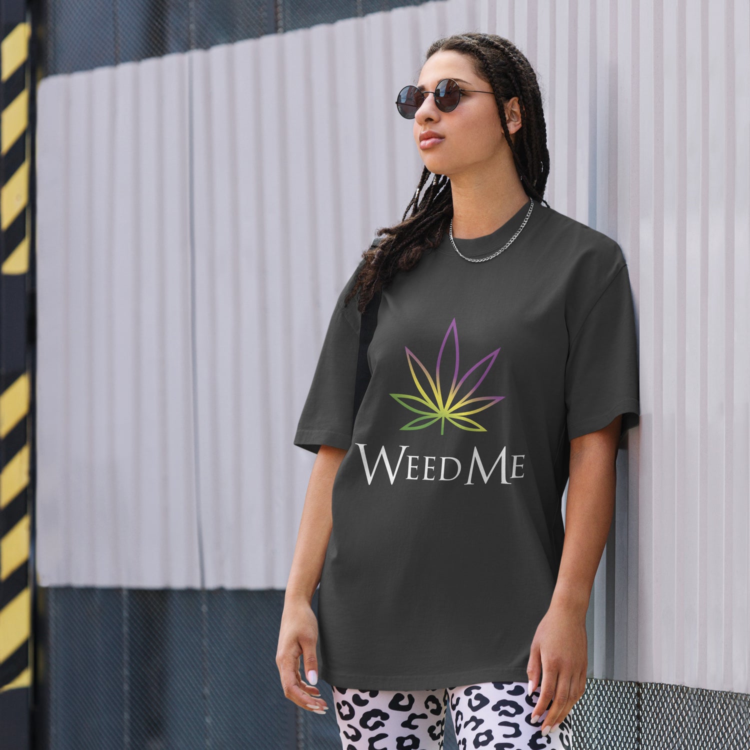 Weed Me Oversized faded t-shirt