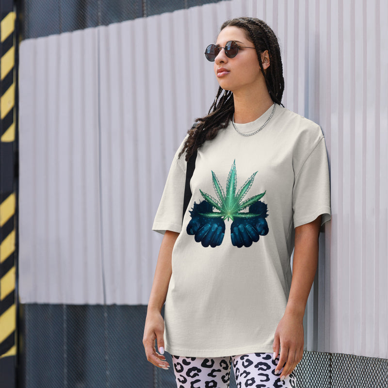 Weed Oversized faded t-shirt