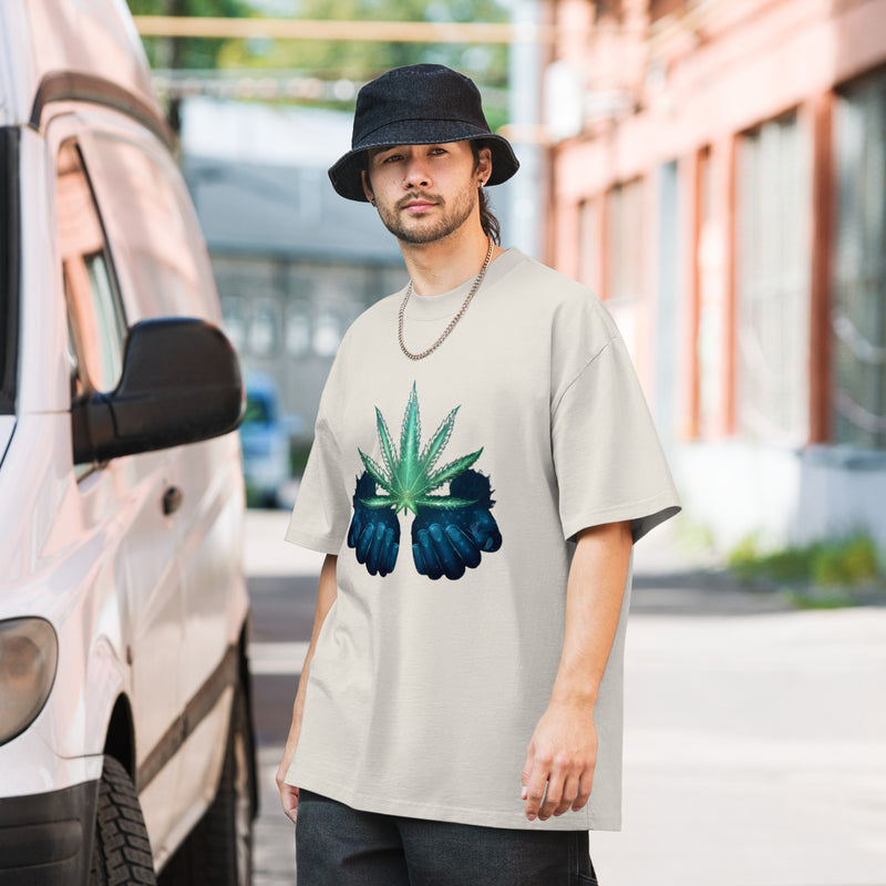 Weed Oversized faded t-shirt