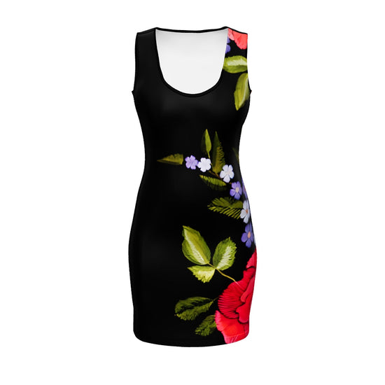 Black Rose Bodycon dress