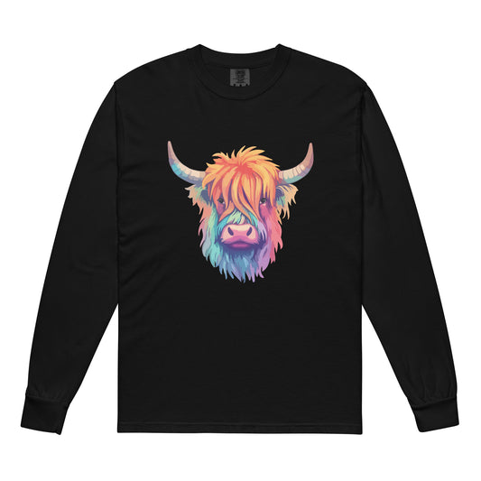 Highland Cow Garment-dyed heavyweight long-sleeve shirt