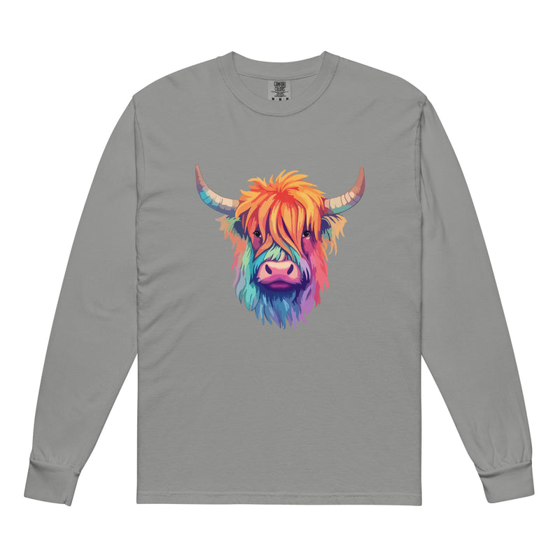 Highland Cow Garment-dyed heavyweight long-sleeve shirt