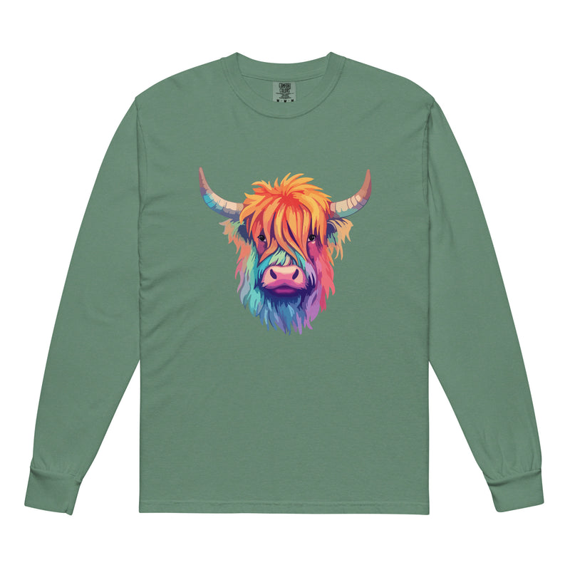 Highland Cow Garment-dyed heavyweight long-sleeve shirt